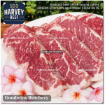 Beef Sirloin aged chilled Australia STEER young cattle HARVEY whole cuts +/- 5.5 kg/pc (price/kg) Striploin / New York Strip / Has Luar PREORDER 2-3 days notice